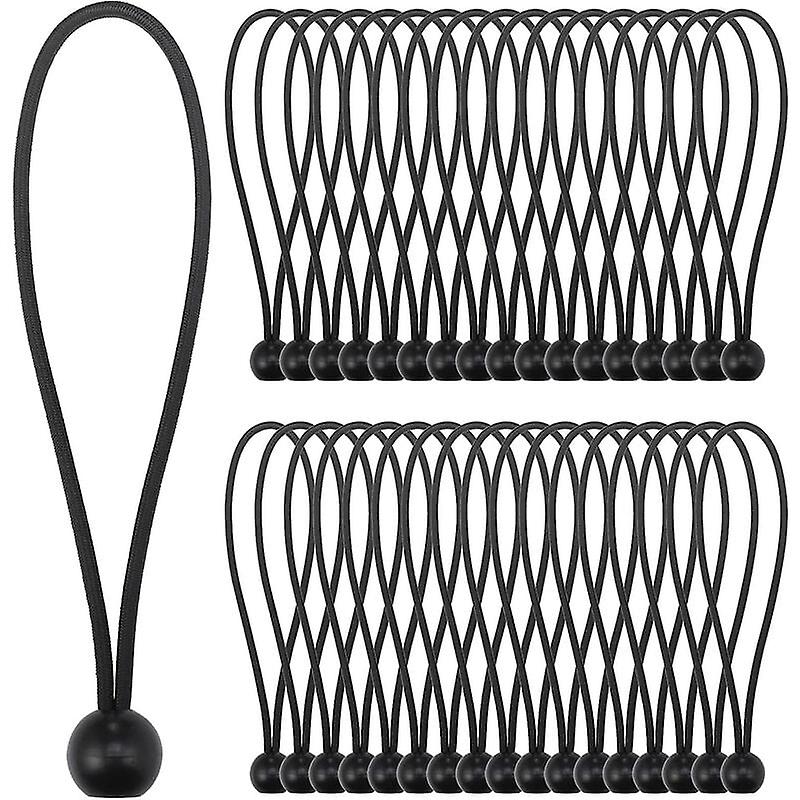 Bungee Cord, 35×Black Bungee Bungee Ball(20CM) Tarp Bungee Cord, Durable Portable Bungee Hook for Banner, Tarps, Pavilions, Tents