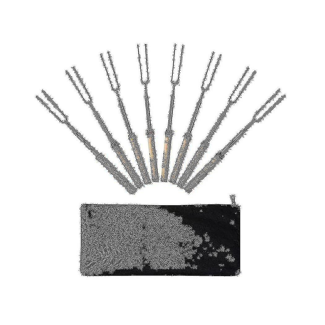 Marshmallow Roasting Sticks (8 Pack) 32 Inches Extendable Telescoping Smores Skewers For Fire Pit M