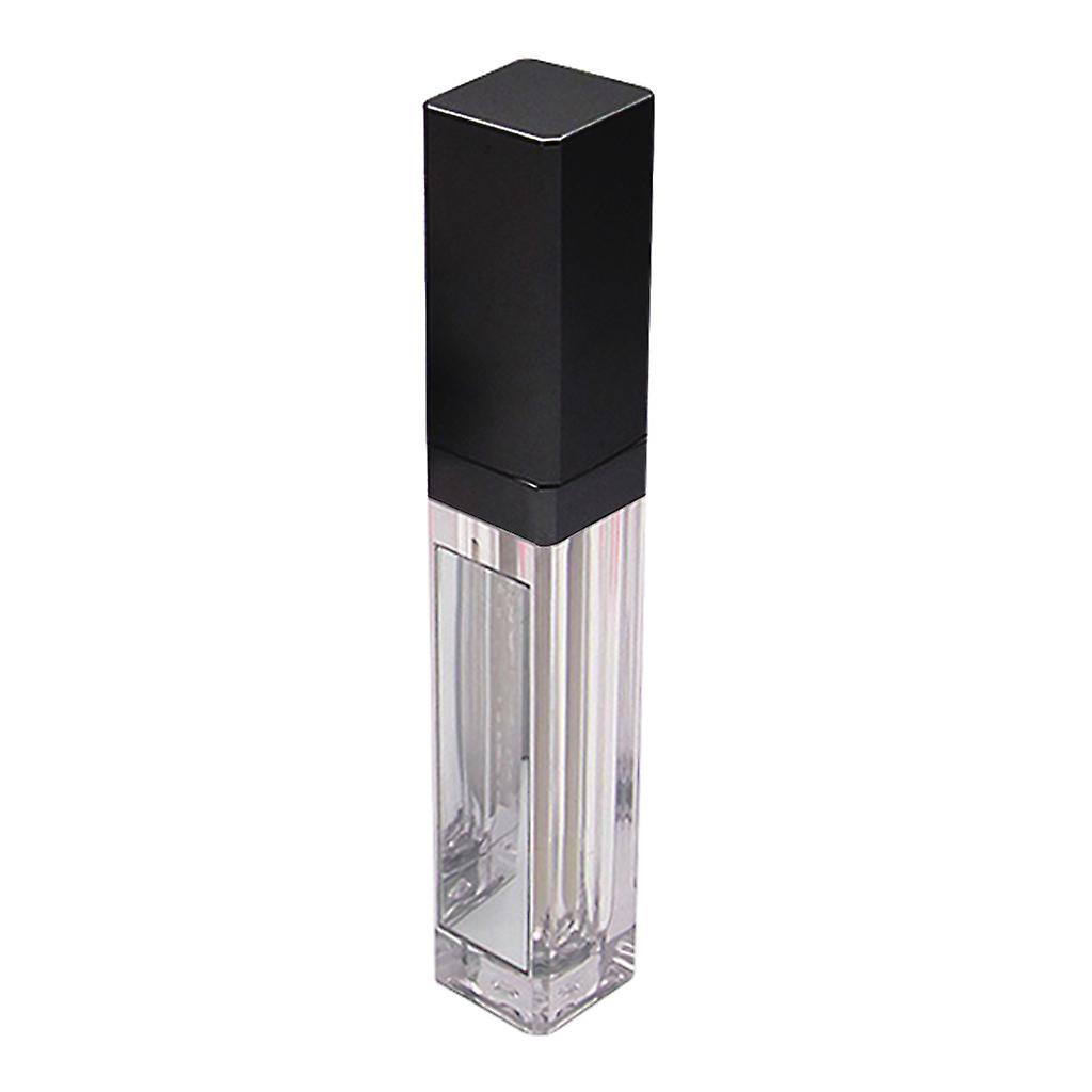 7ml Empty Lip Gloss Tubes Lip Container w/Mirror &LED Light Clear+Black