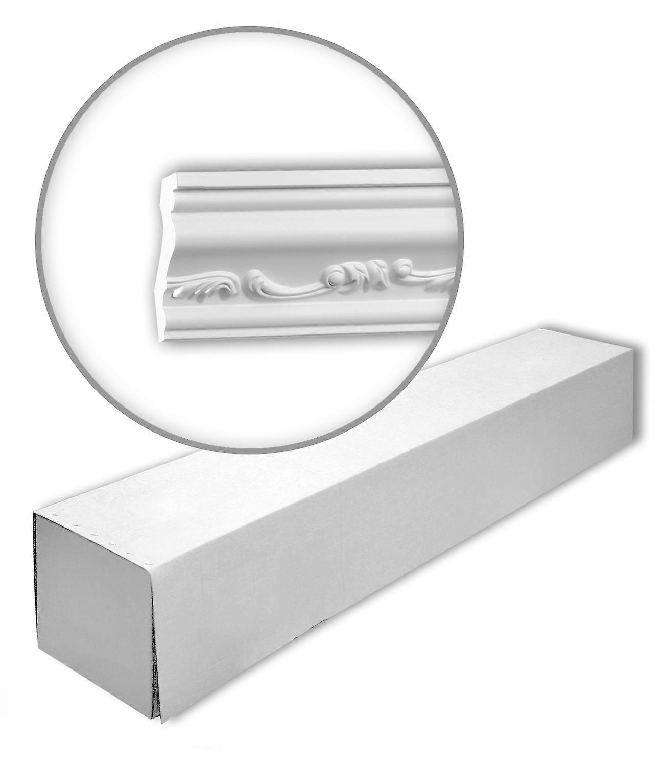 e-Delux GmbH 16 x Eckleisten 150192-box 32 Meter Profhome Polyurethan Hartschaum 200 cm weiß vorgrundiert leicht, robust, extrem maßhaltig