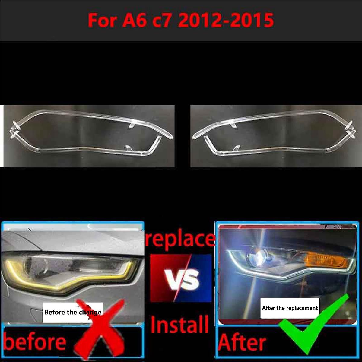 For A6 C7 2013-2015 Car DRL Guide Plate Daytime Running Light Tube Car Daytime Running Light Strip
