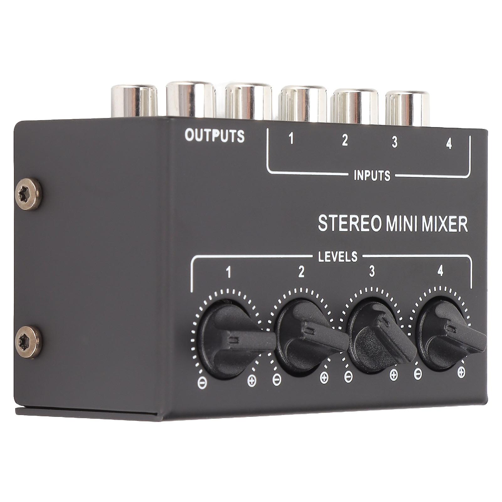 CX400 4 Channel Passive Mixer Professioinal Stereo 4 Channel Mixer for Mixing Instruments CD Players Tape Players 