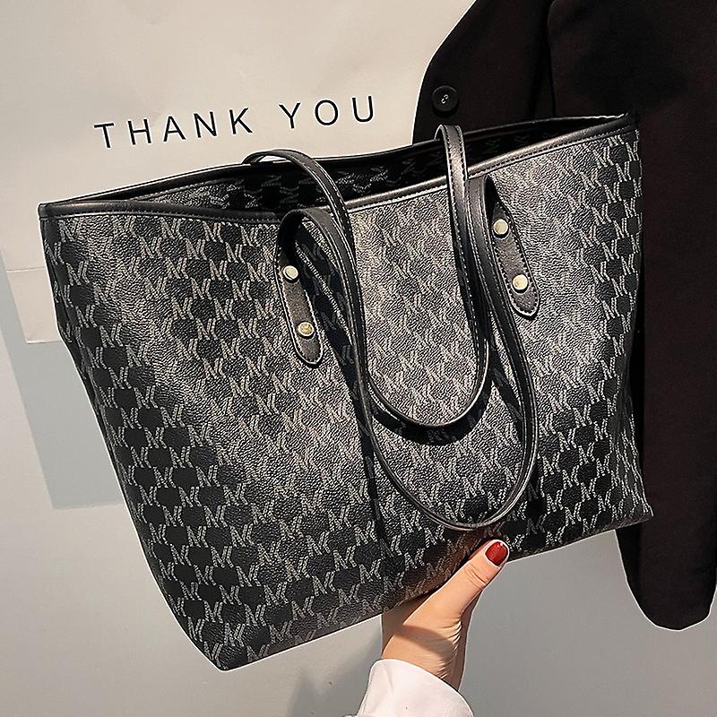 Large Capacity Shoulder Bag Women's PU Leather Handbag for Commuting and Casual Use, Versatile Tote