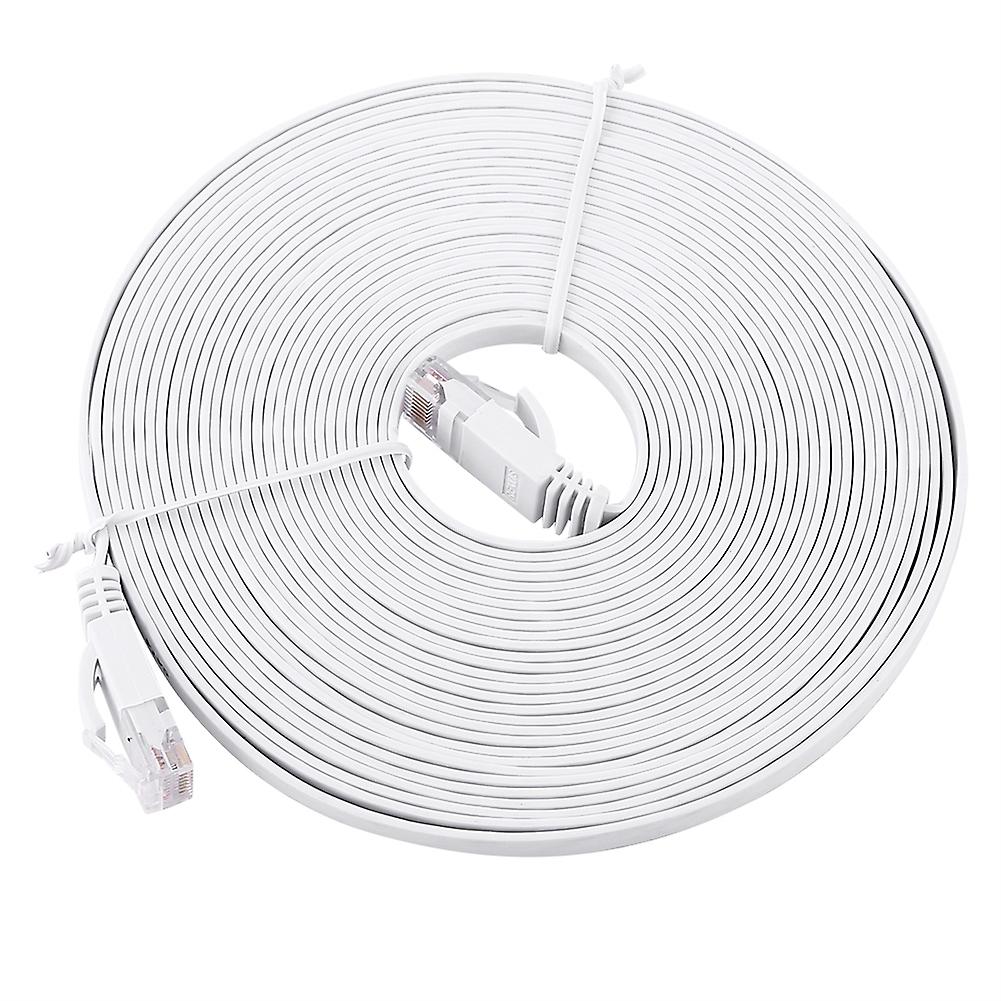 RJ45 CAT6 Ethernet Network Flat LAN Cable UTP Patch Router Cables 1000M White 8meters