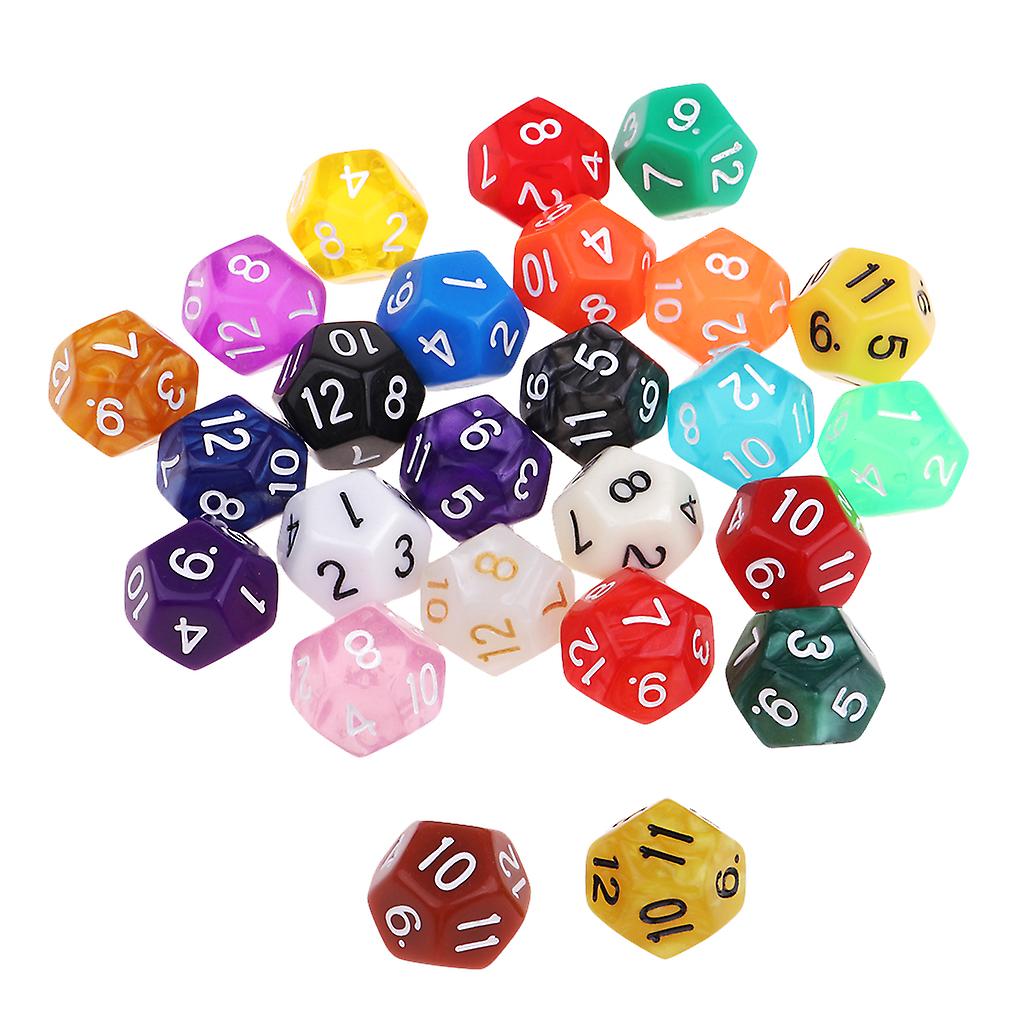 25 Pieces 12 Sided D12 Dice for Dungeons and Dragons DND RPG Table Games