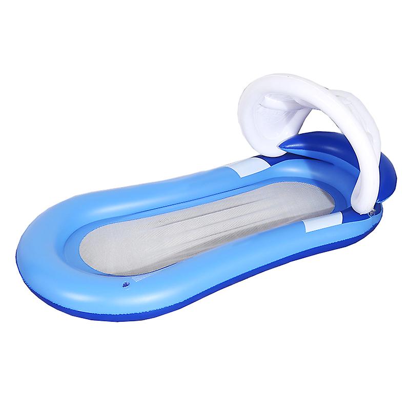 Inflatable Pool Float with Canopy Hammock Floating Bed Lounge Chair Drifter Swimming Pool Beach with Sunshade
