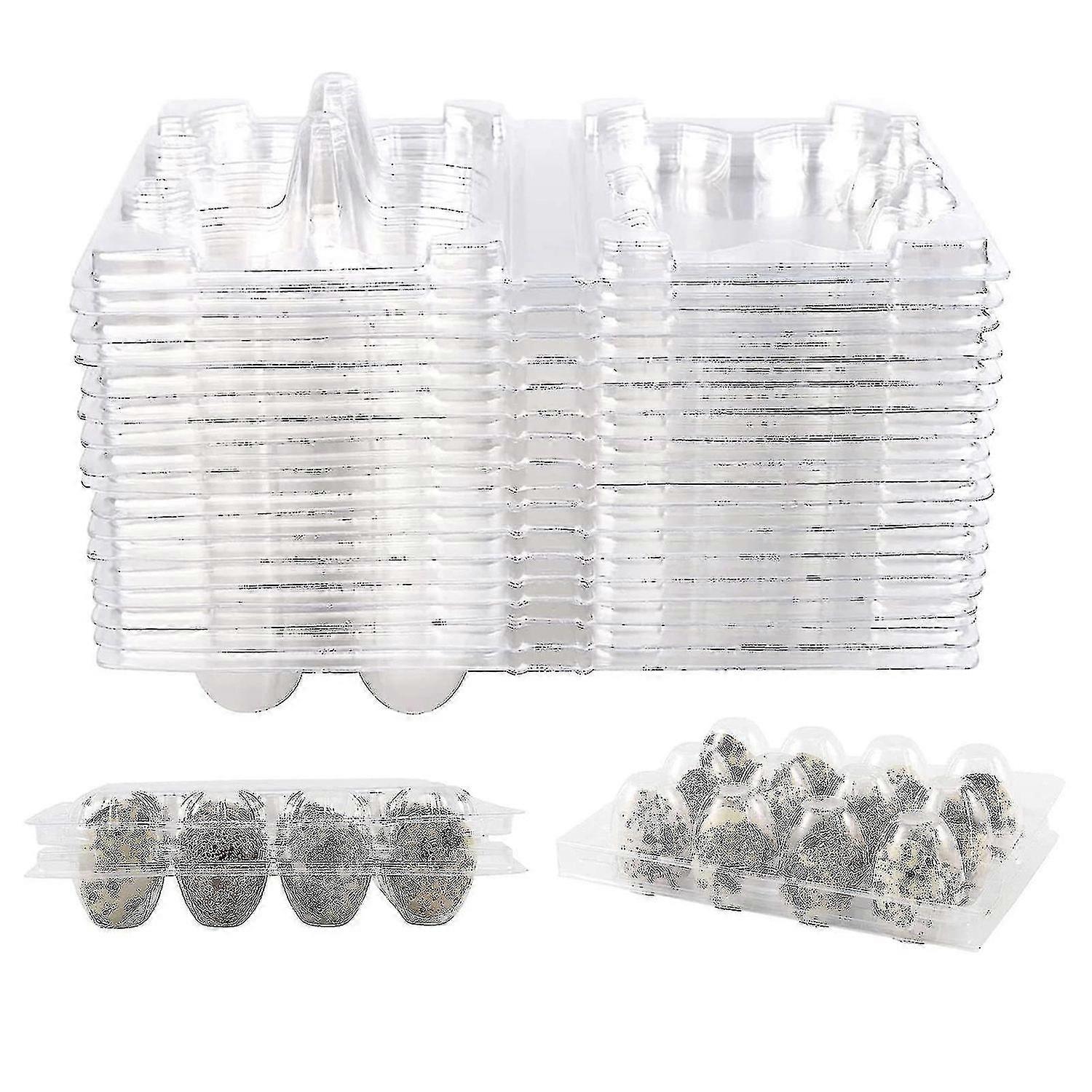 100pcs 12 Grids Quail Egg Box Reusable Quail Egg Cartons Egg Stora Box Transparent Frid Stora Box Mi