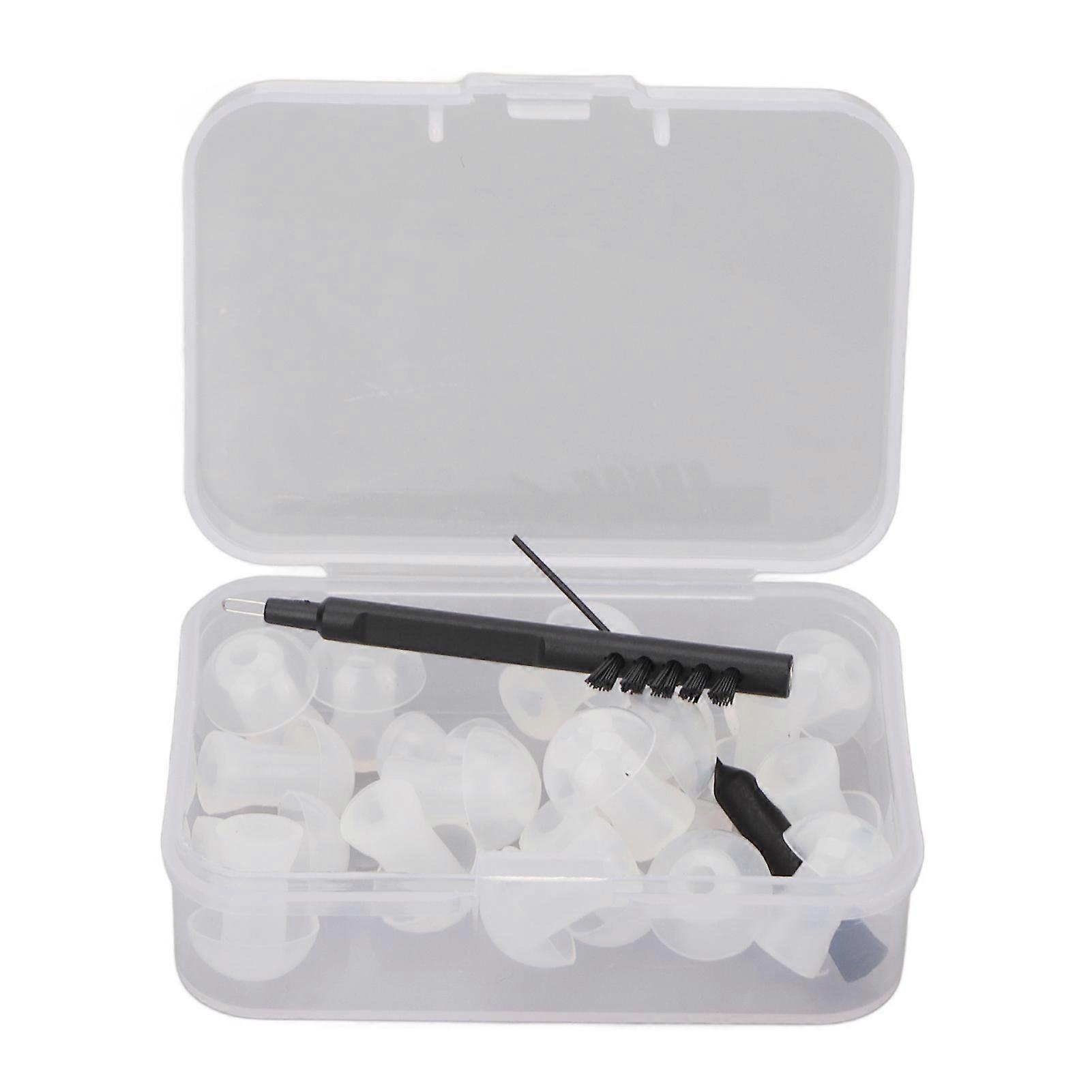 Hearing Amplifier Dome Ear Tip Earplug Set Hearing Amplifier Cleaning Brush Tool Accessories with Storage Box M