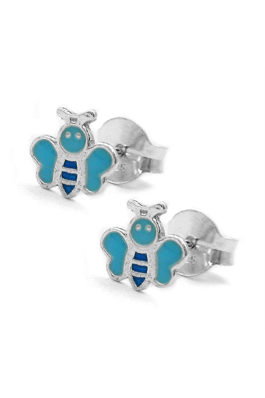 Earring Stud Butterfly Blue Silver 925 - Gl91454
