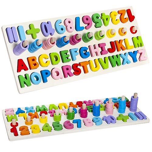 Wooden alphabets and numbers puzzle