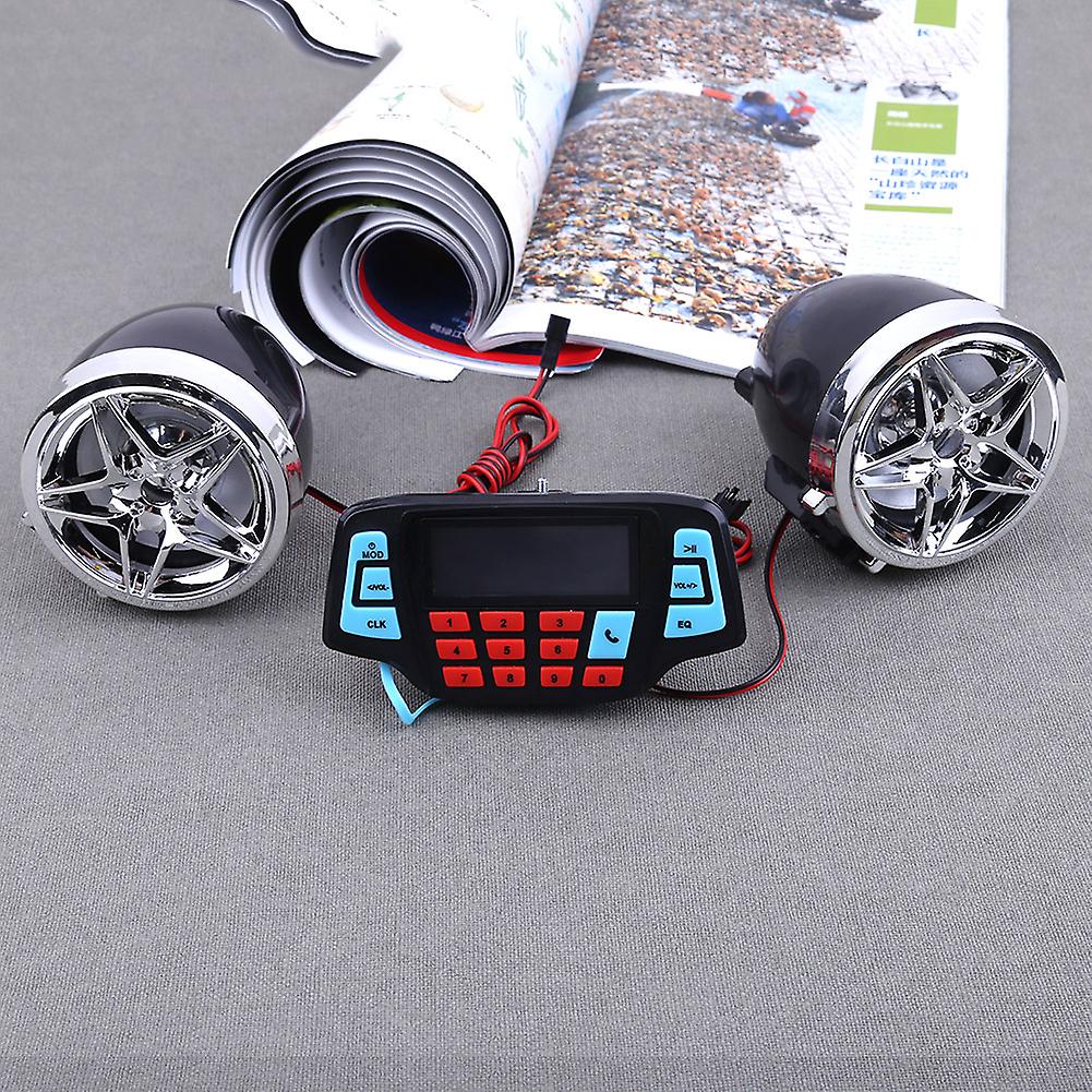 Bluetooth Compatible Motorcycle o System FM Radio Stereo Speaker MP3 Player~11607