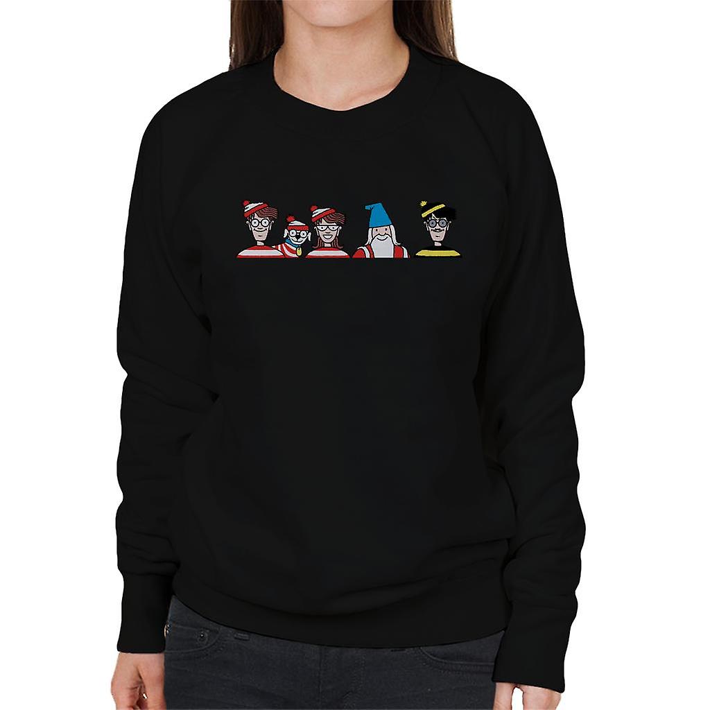 Where's Wally Character Heads Women's Sweatshirt