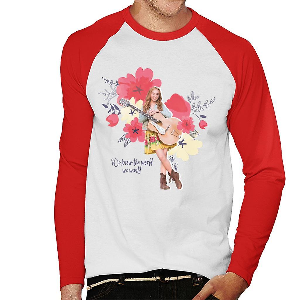 Holly Hobbie We Know The World We Want Men's Baseball Long Sleeved T-Shirt