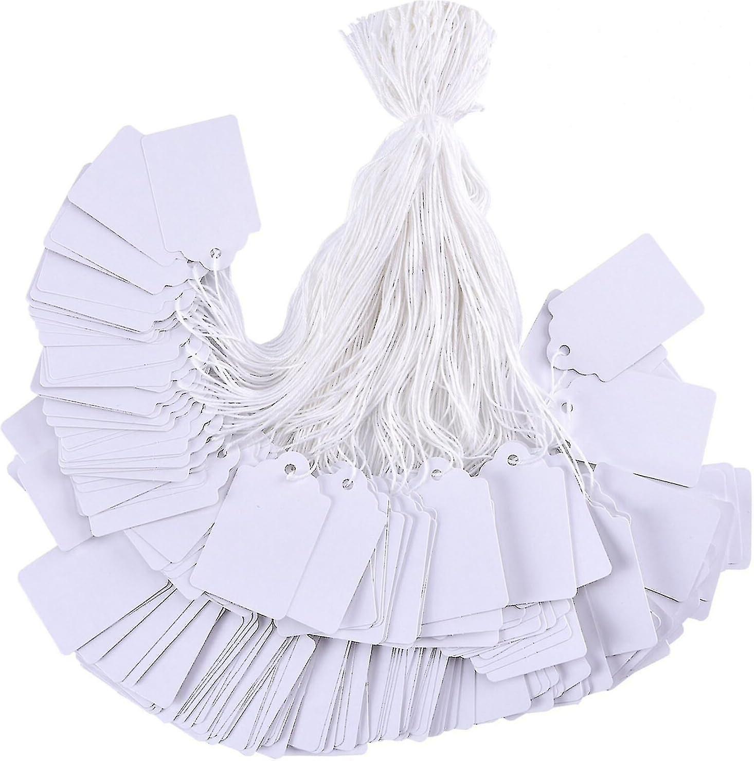 Price Tags With String 100pcs White Labels For Merchandise