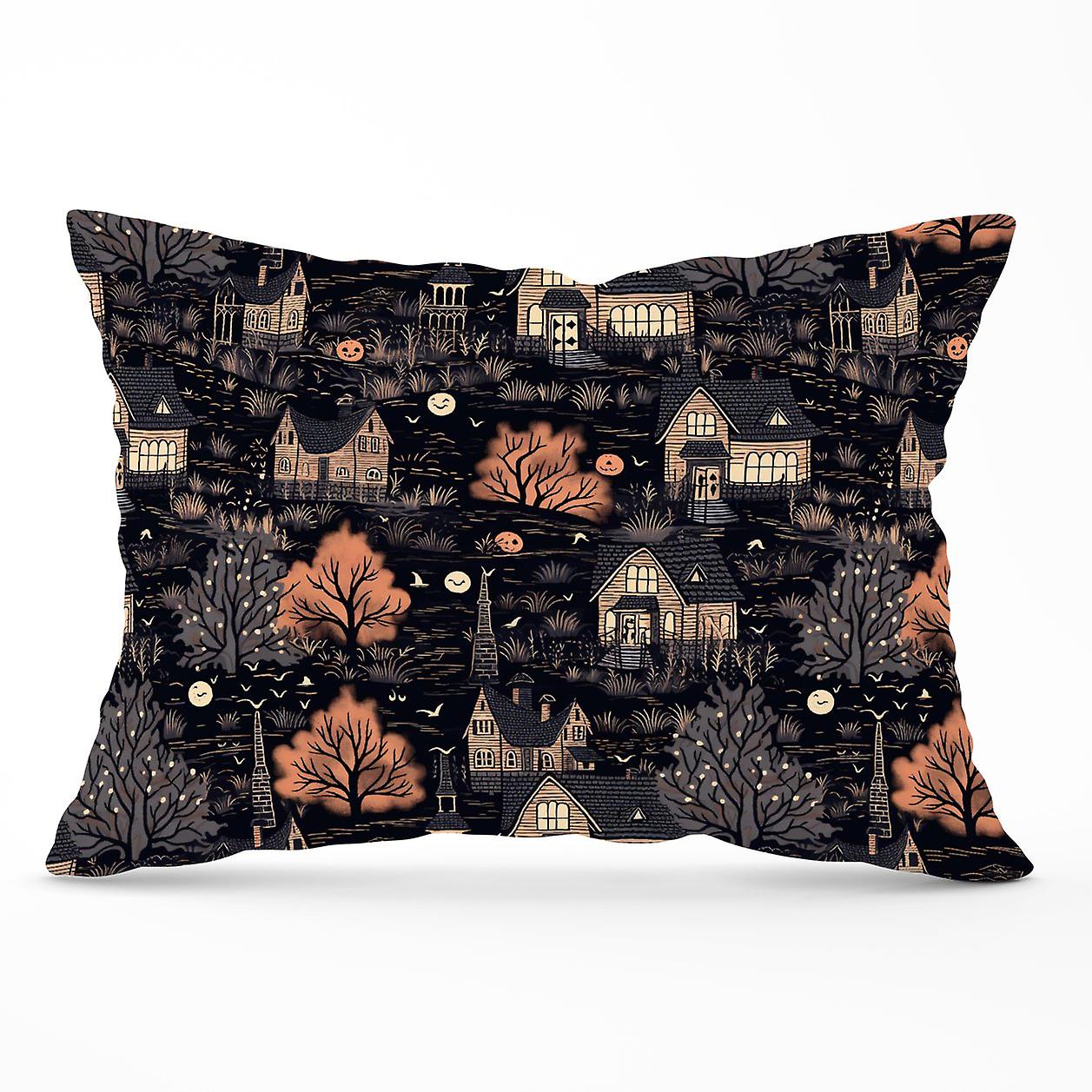 Spooky Haunted Houses Pattern Cushions