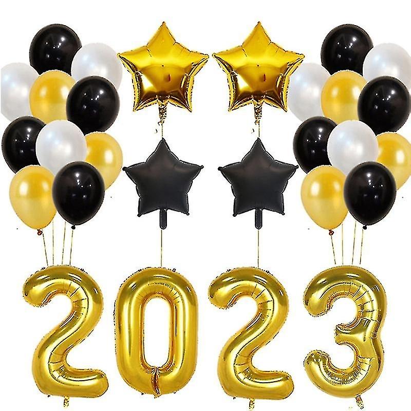40 inch 2023 New Year number balloon rose gold number balloon 32 New Year decoration set large size