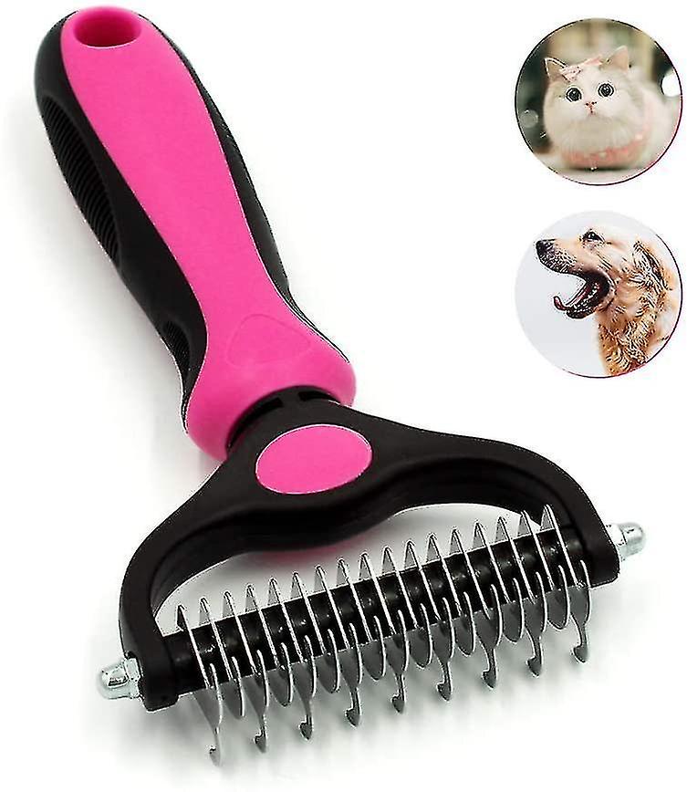 Pet Grooming Tool- 2 Sided Undercoat Rake For Dogs Cats-safe And Effective Dematting Comb For Matsta