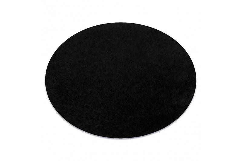 Carpet BUENOS circle 6649 shaggy plain, single color black