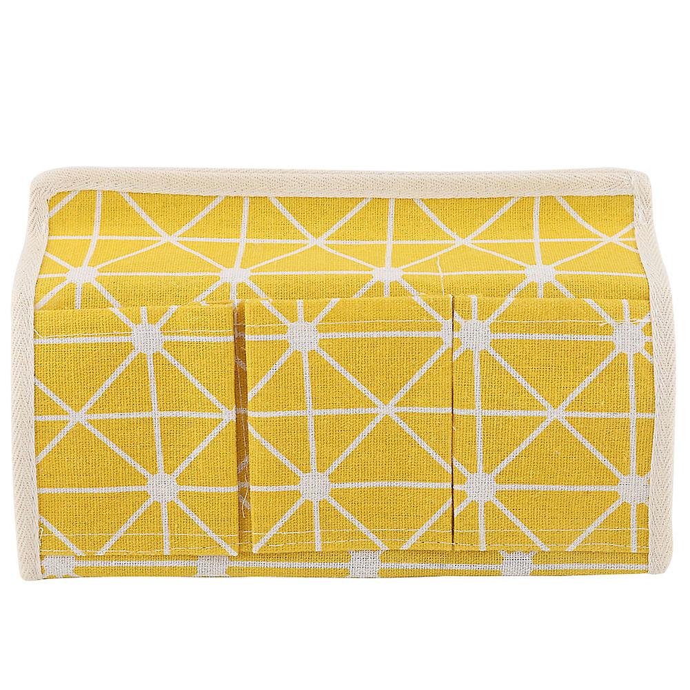 Multi-purpose Desktop Storage Case Box Holder Organizer for Tissue Pens Office (Yellow)