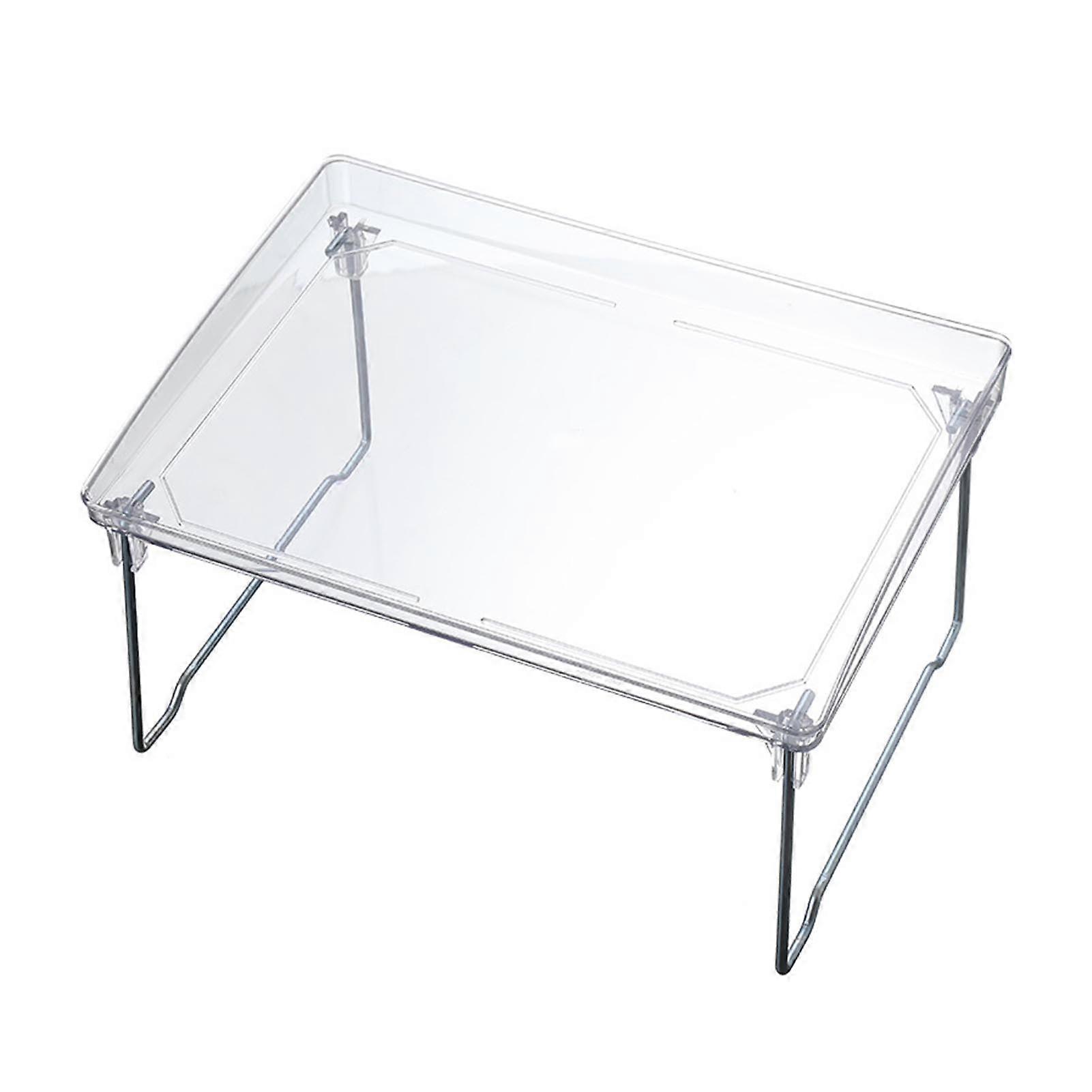 Foldable Desktop Storage Rack Large Space Stackable Space Saving Foldable Desktop Shelf Organizer for Kitchen Bathroom Bedroom
