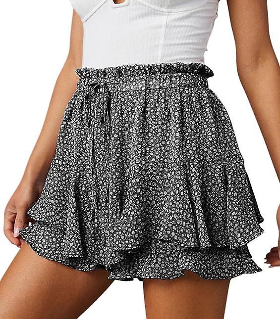 מכנסיים קצרים Flowy לנשים מזדמנים Boho פרחוני Skorts חצאיות מיני קפלים מכנסי פרפר קצרים