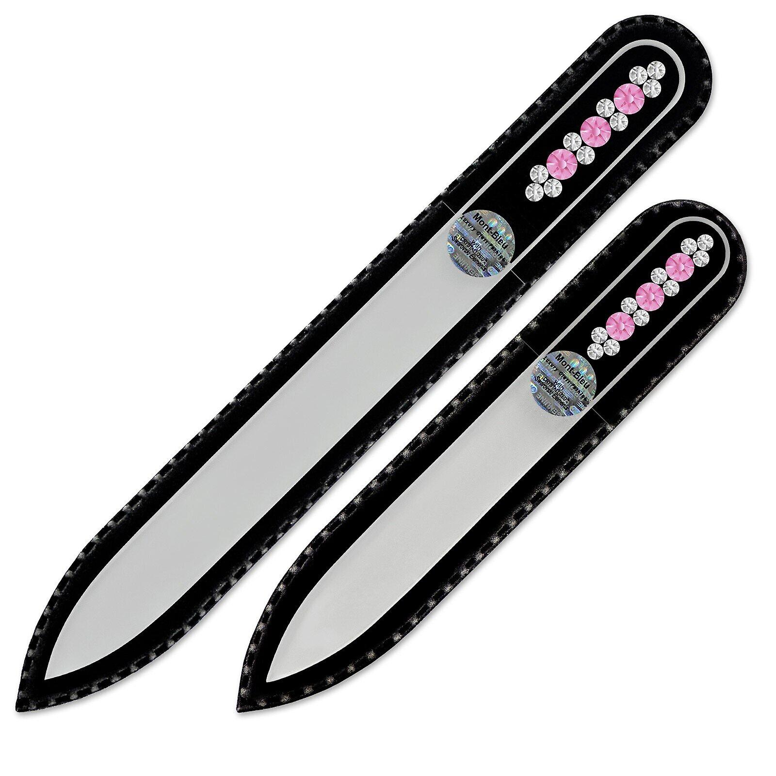 2-piece set with Hand Decorated Crystal Nail Files OR-MS - Rose - Crystal
