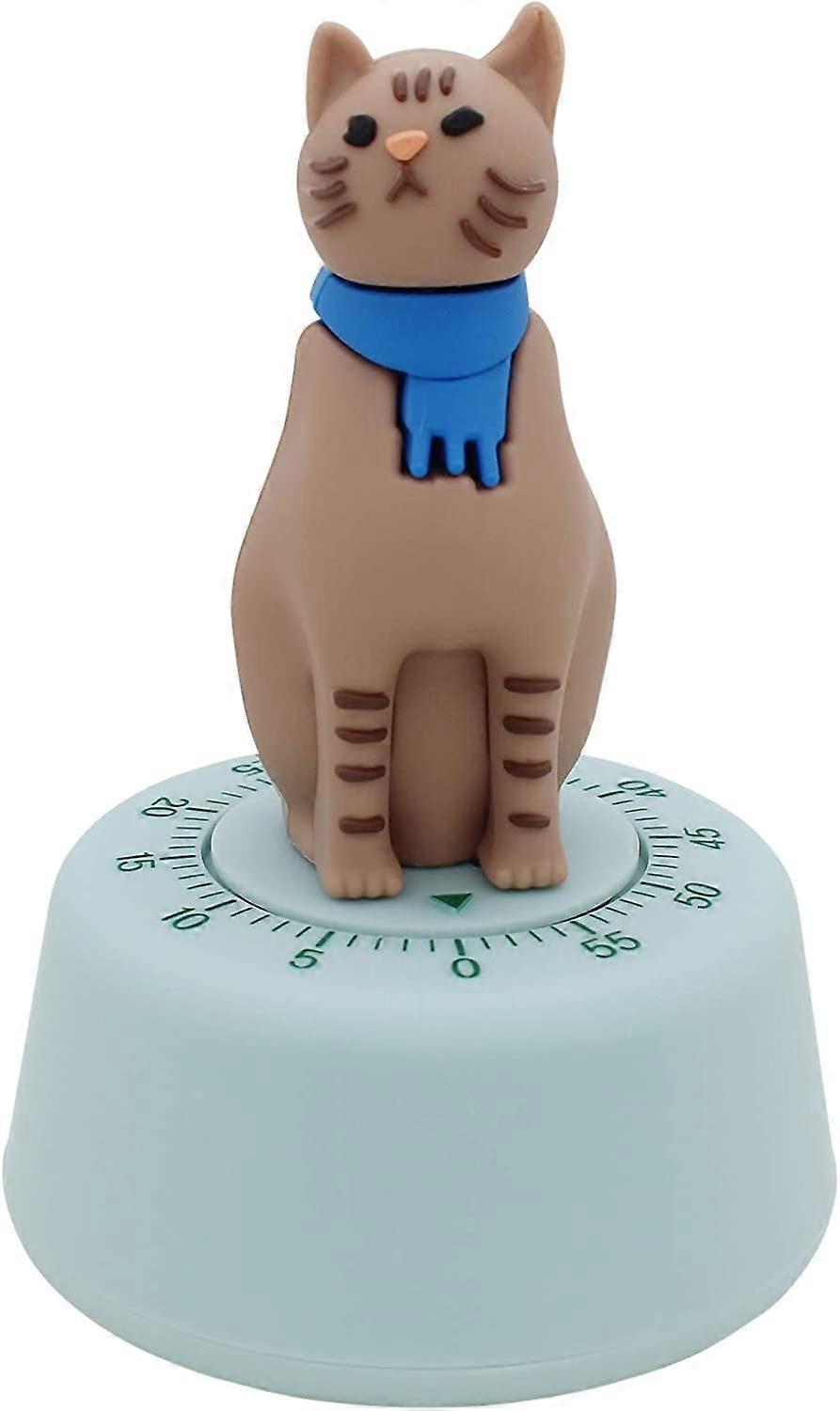 Timer Mechanical Cat Shaped Cat Kitchen Timer(Brown)