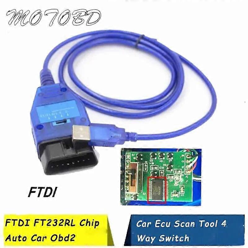 Switch 4 Way Position For VAG COM KKL For FIAT ECU SCAN FTDI FT232RL FT232RQ For VAG KKL USB Tool OBD2 USB Diagnostic Interface ST1M181