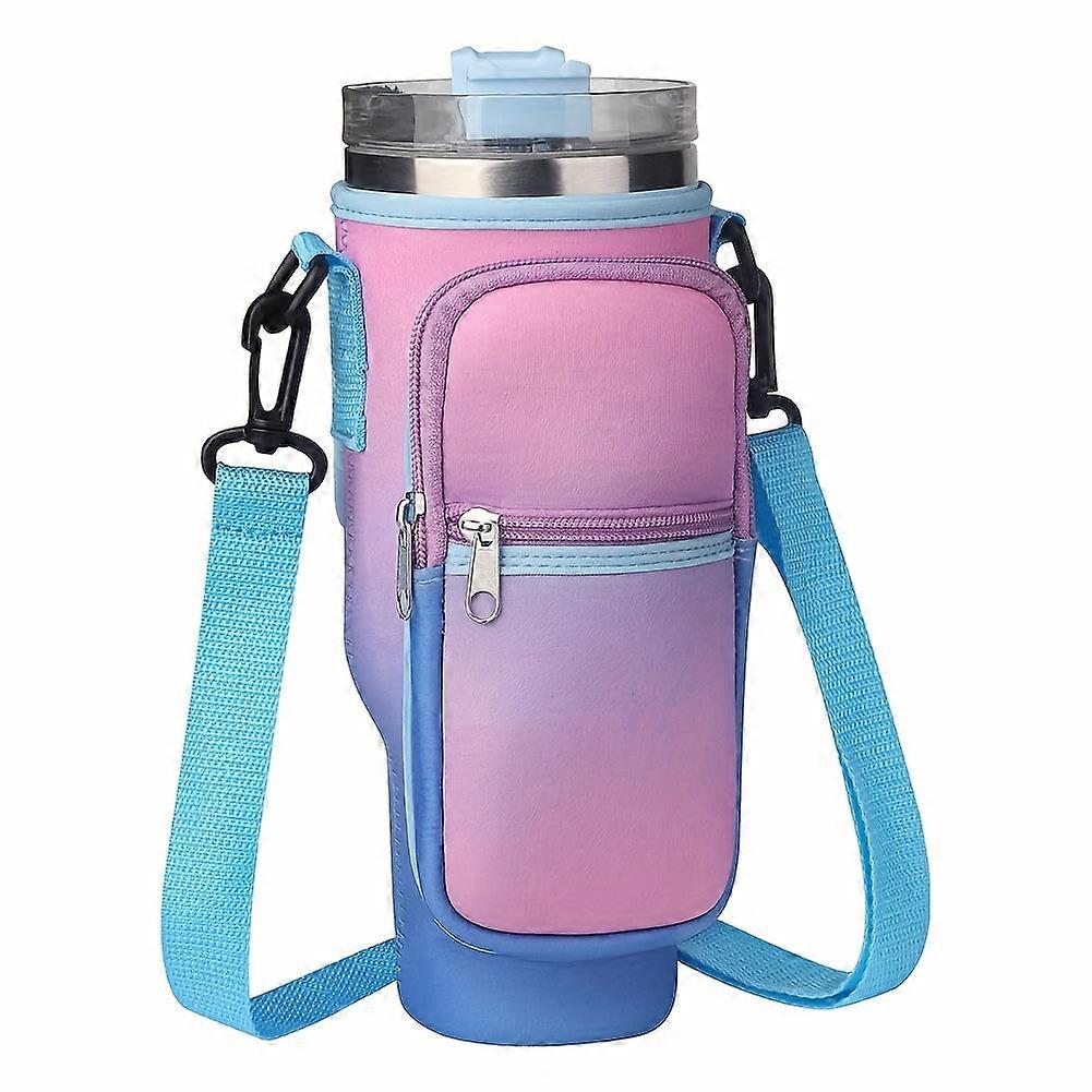 Heat-resistant Water Bottle Holder For 40oz Cup, Water Bottle Protective Sleeve, With Pocket And Adjustable Shoulder Strap