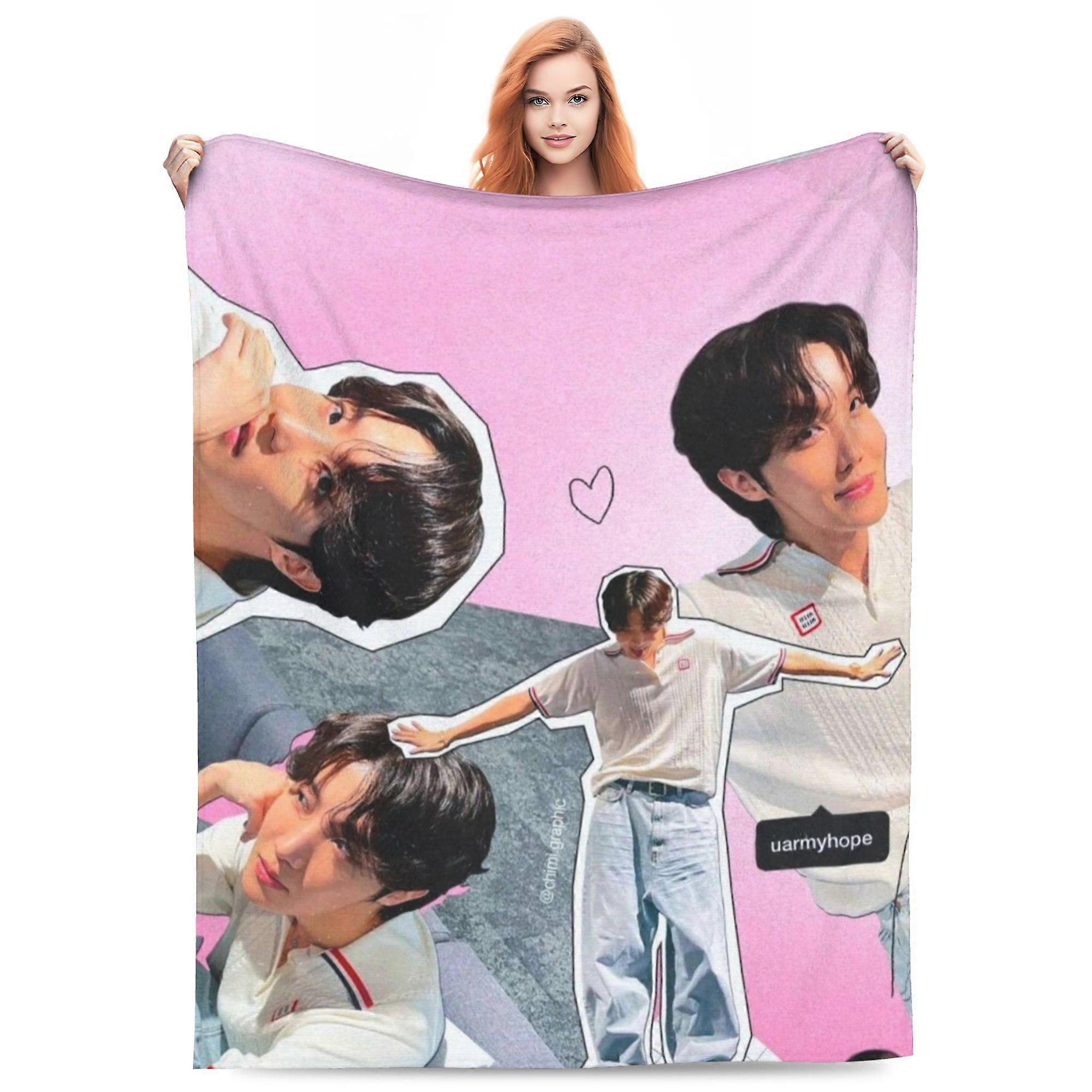 BTS j-hope (76) Soft Throw Blanket Flannel Blankets Home Furnishing Blanket Sofa Blanket-ML3557