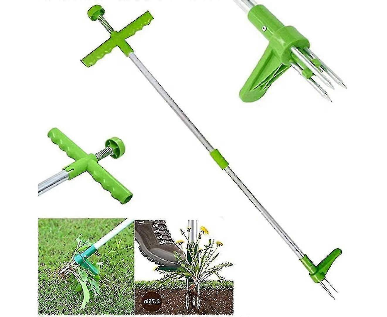 Standing Plant Root Remover Weed Puller Tool With Claws Picker 39"