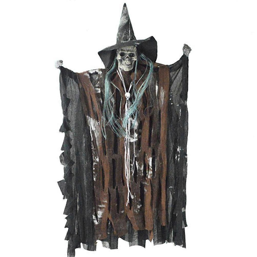 1pc Halloween Prop Horrible Voice-activated Vocal Necromancer Hanging Ghost Horrible Costumes (Random Color, No Battery Included)