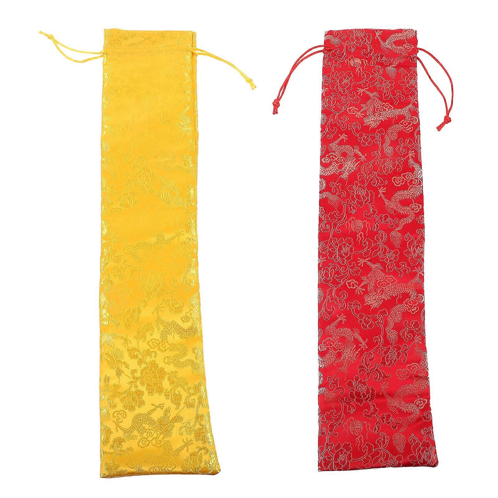 2pcs Scroll Calligraphy Work Collection Bags Picture Scroll Storage Pouches Scroll Organizers