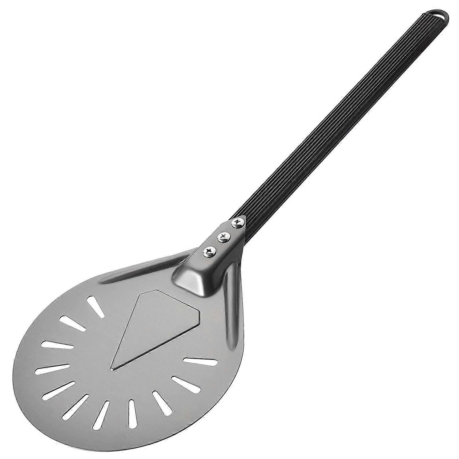 Turning Pizza with 8 inch Aluminum Round Pizza Paddle, 23.6 inch Overall, Outdoor Pizza Oven Access