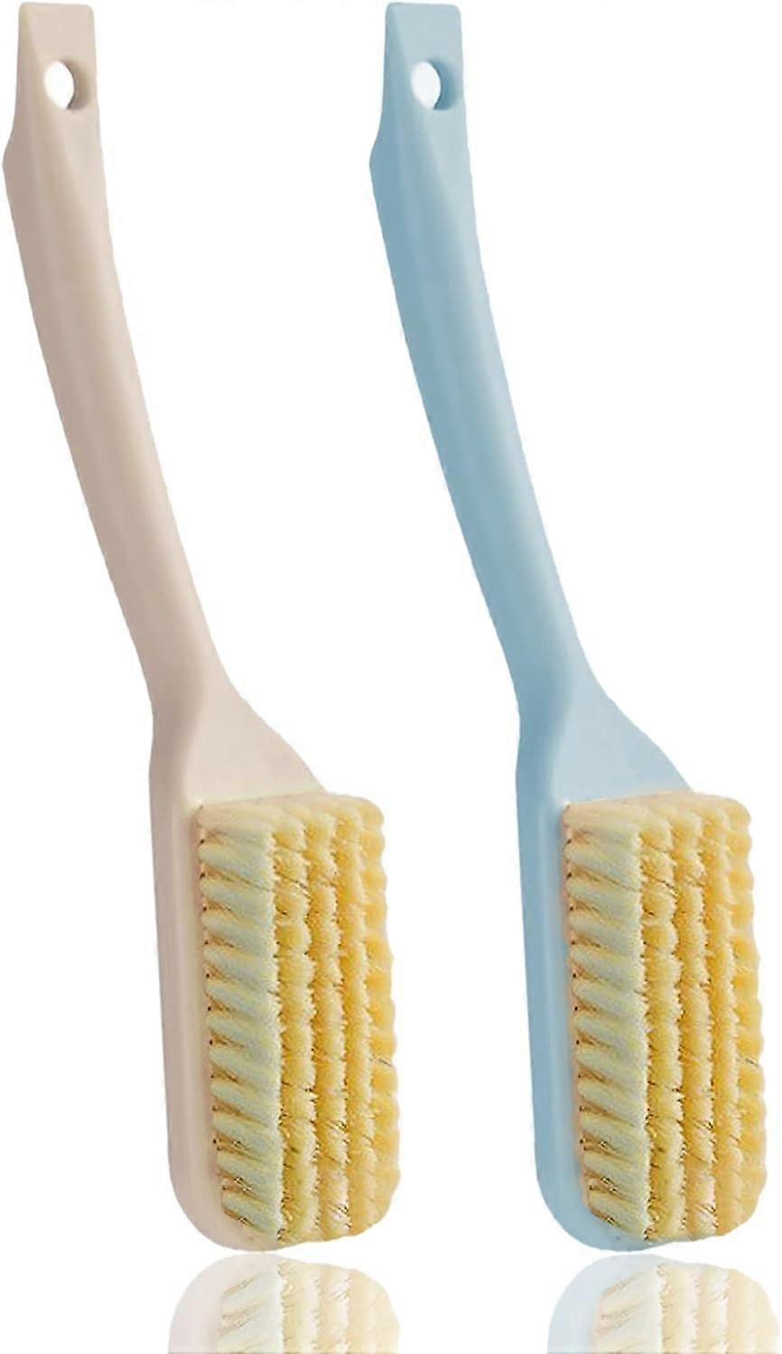 2PCS Long Handle Shoe Brush Plastic Shoe Brush Multi-Function Cleaning Brush for Cleaning Shoes for Boots Shoes Yellow+Blue
