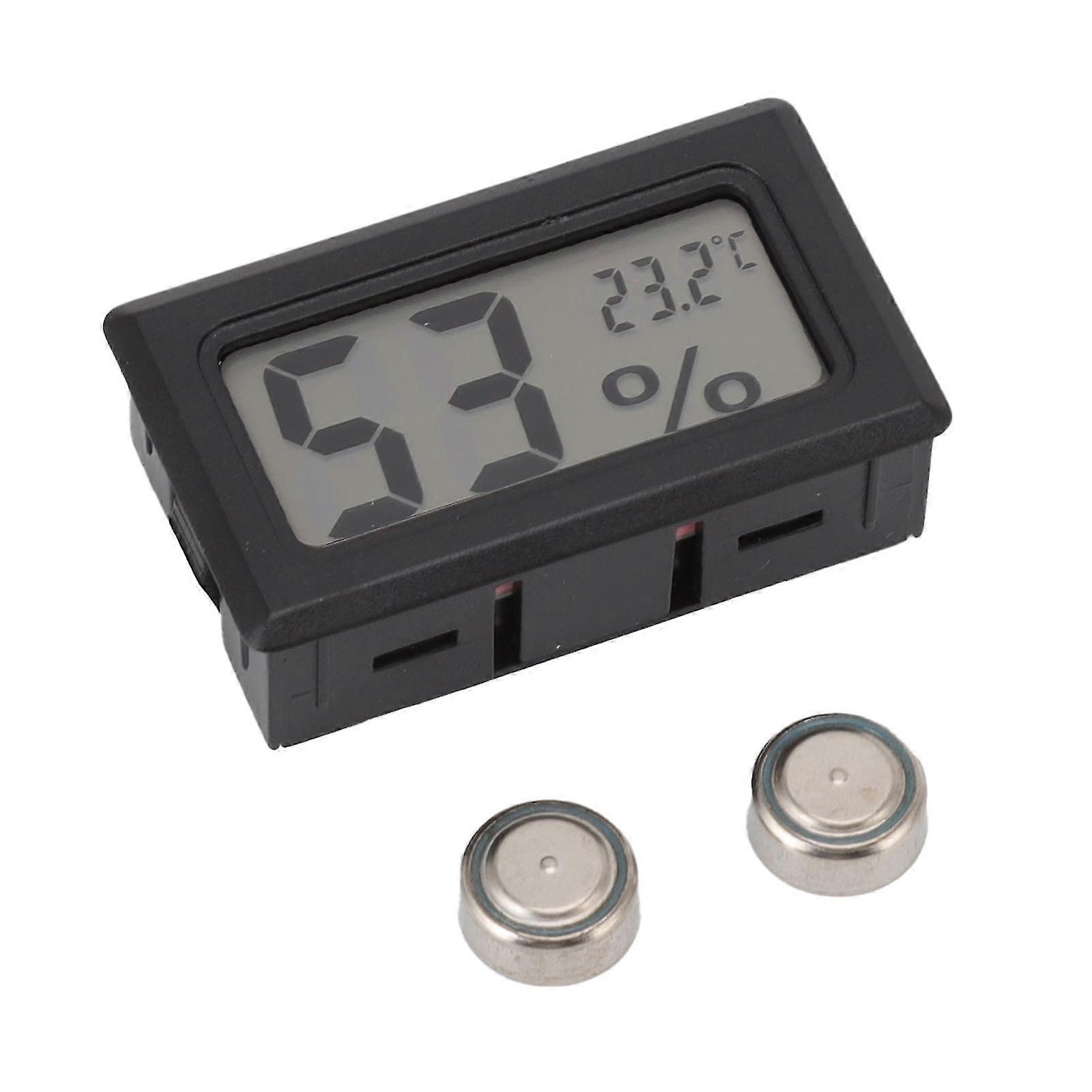 Black Digital LCD Hygrometer Thermometer for Cigar Box Locker