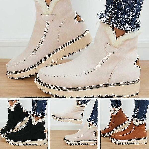 Classic Non-slip Ankle Snow Booties Warm Fur Lining Boots