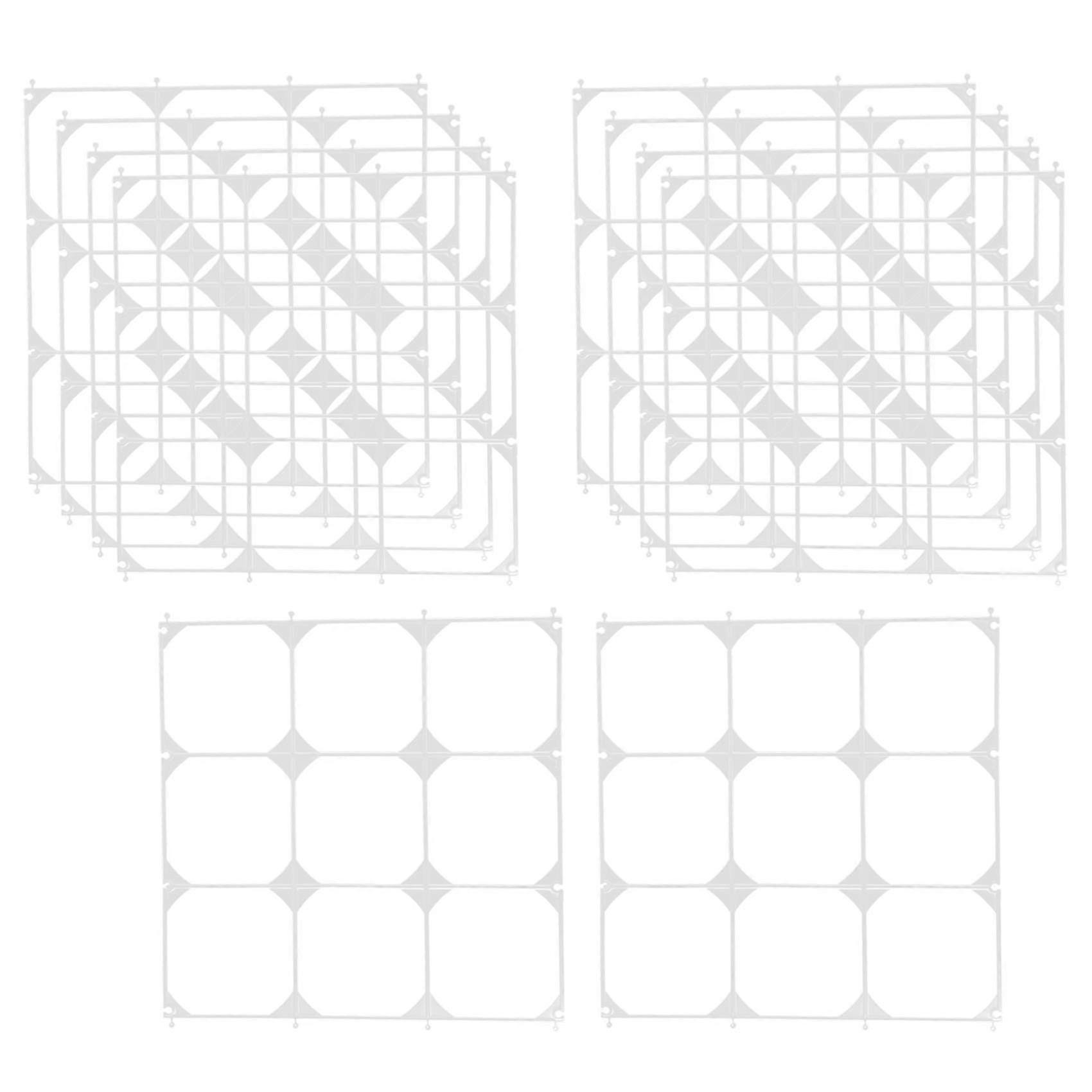 10pcs White Square 9 Grids Balloon Plastic Square Holder Stage Background Large Mesh Wall Decoratio