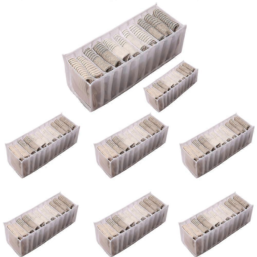 8 قطع درج الملابس الداخلية منظم صناديق شبكة النسيج قابلة للطي للسراويل الملابس الداخلية الجوارب الجوارب