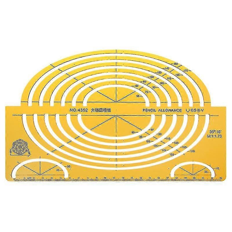 K Resin Ellipses Drafting Templates Large Isometric Ruler Measuring Tool Student
