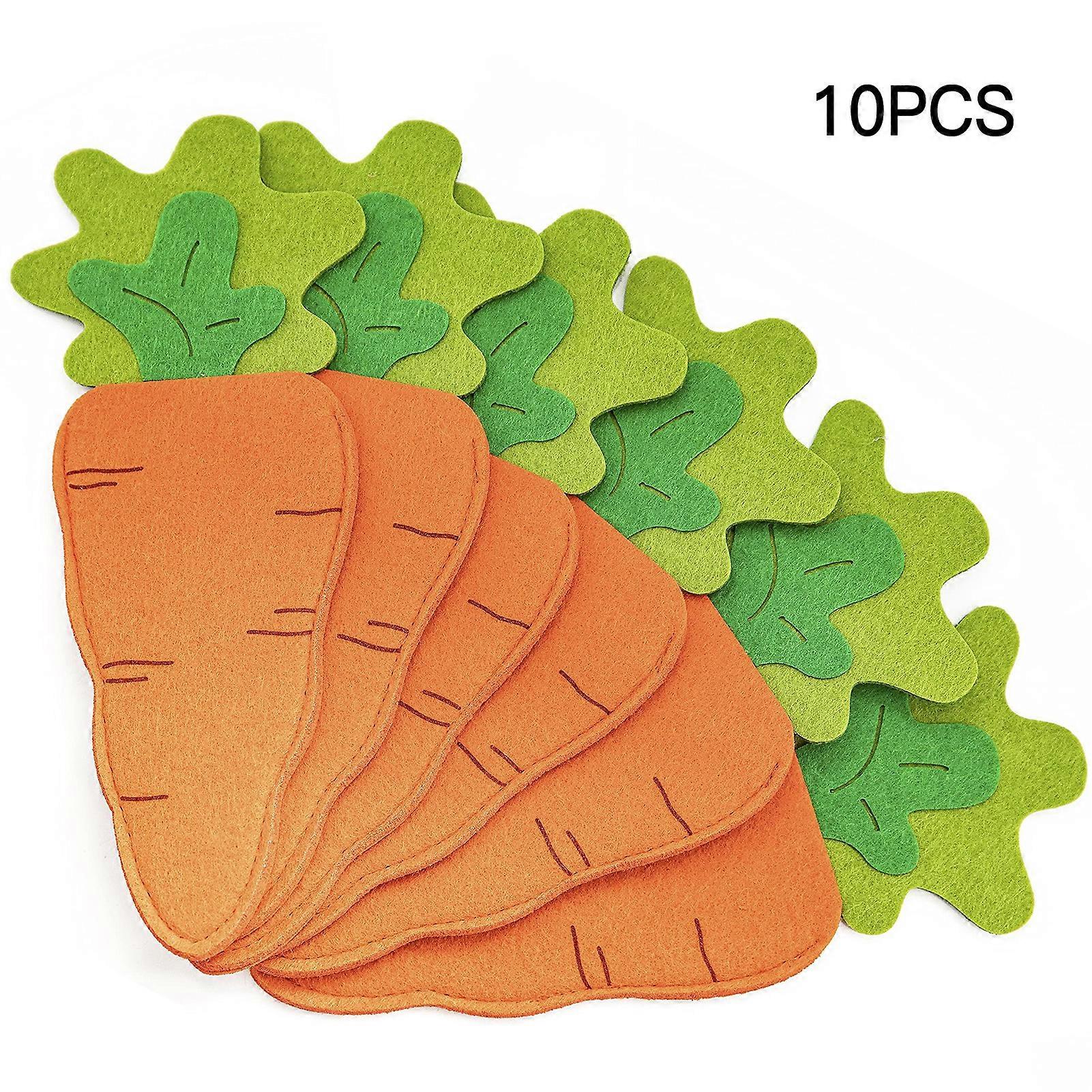 4pcs/10pcs Easter Felt Cutlery Holder Carrot Cutlery Pouch Silverware Holder Bag for Dining Table Party