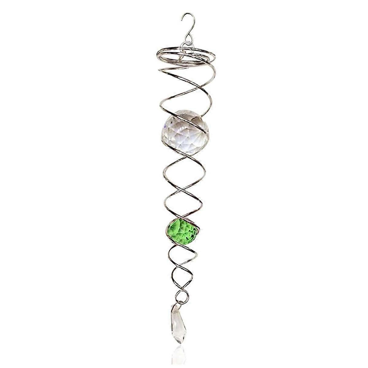 Green Gazing Ball Spiral Tail Wind Spinner Stabilizer, Decorative Spiral, Spiral Wind Spinner, Gard