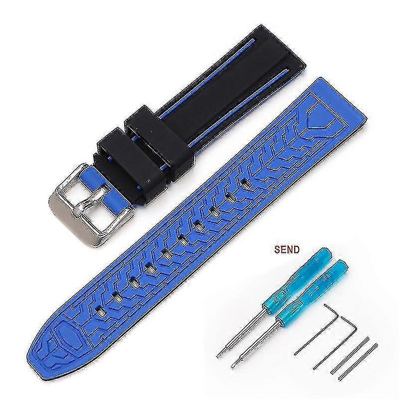 22mm For Blancpain & Swatch Fifty Fathoms Two-color Silicone Strap Included Tool