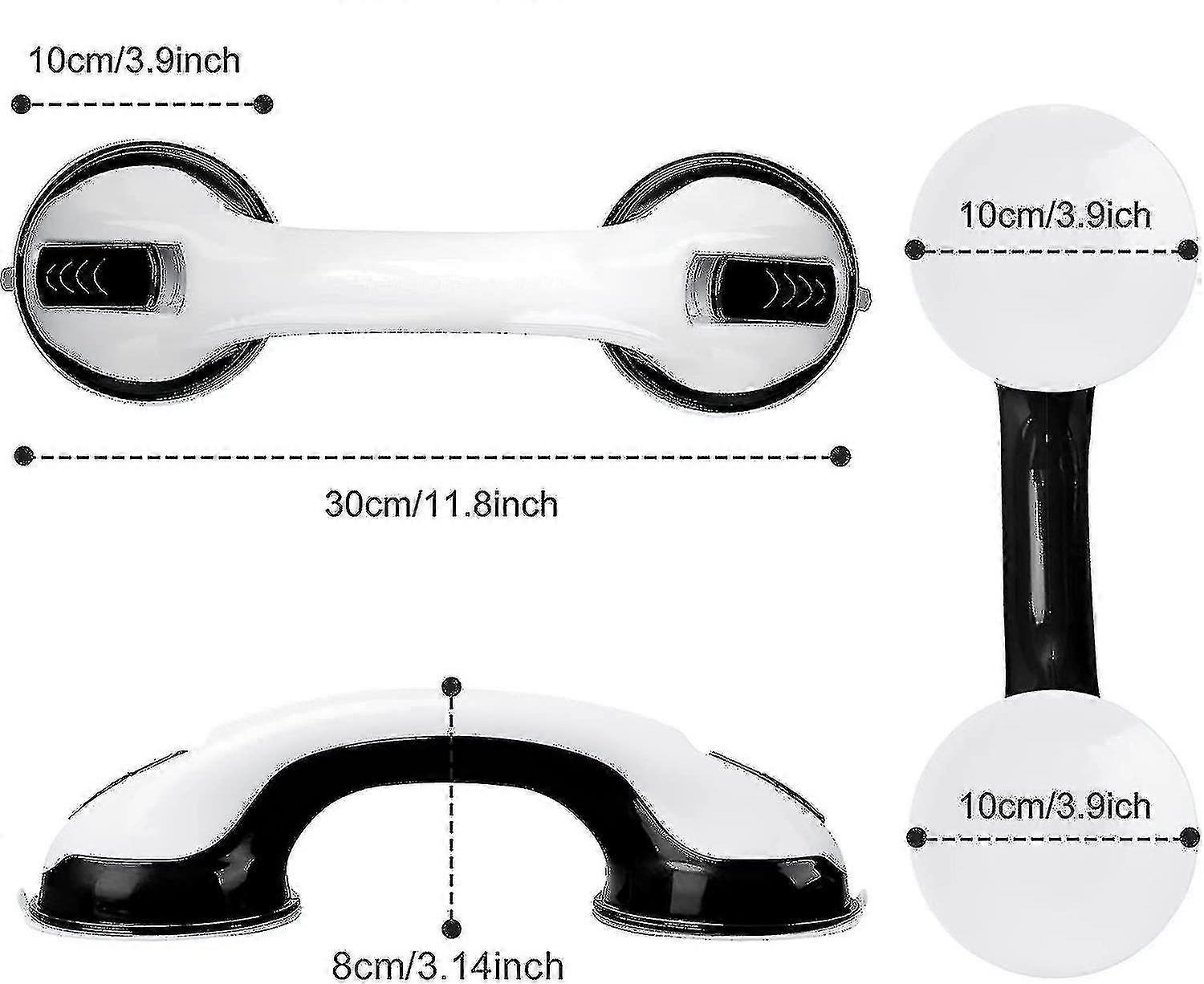 2 Pack Bathroom Grab Bars Shower Handle With Strong Suction Cup
