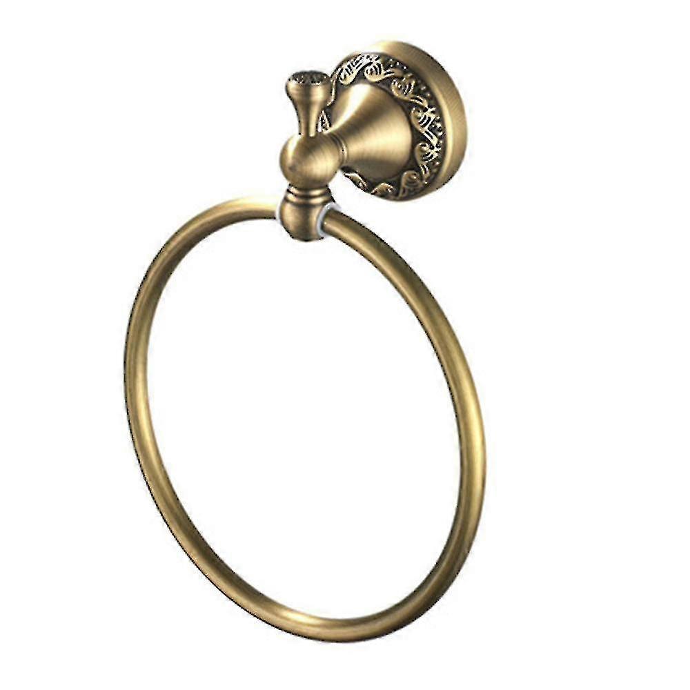 Antique Brass Towel Ring Retro Towel Rack Hardware Pendant Towel Hanging Ring For Bathroom Rustproof--