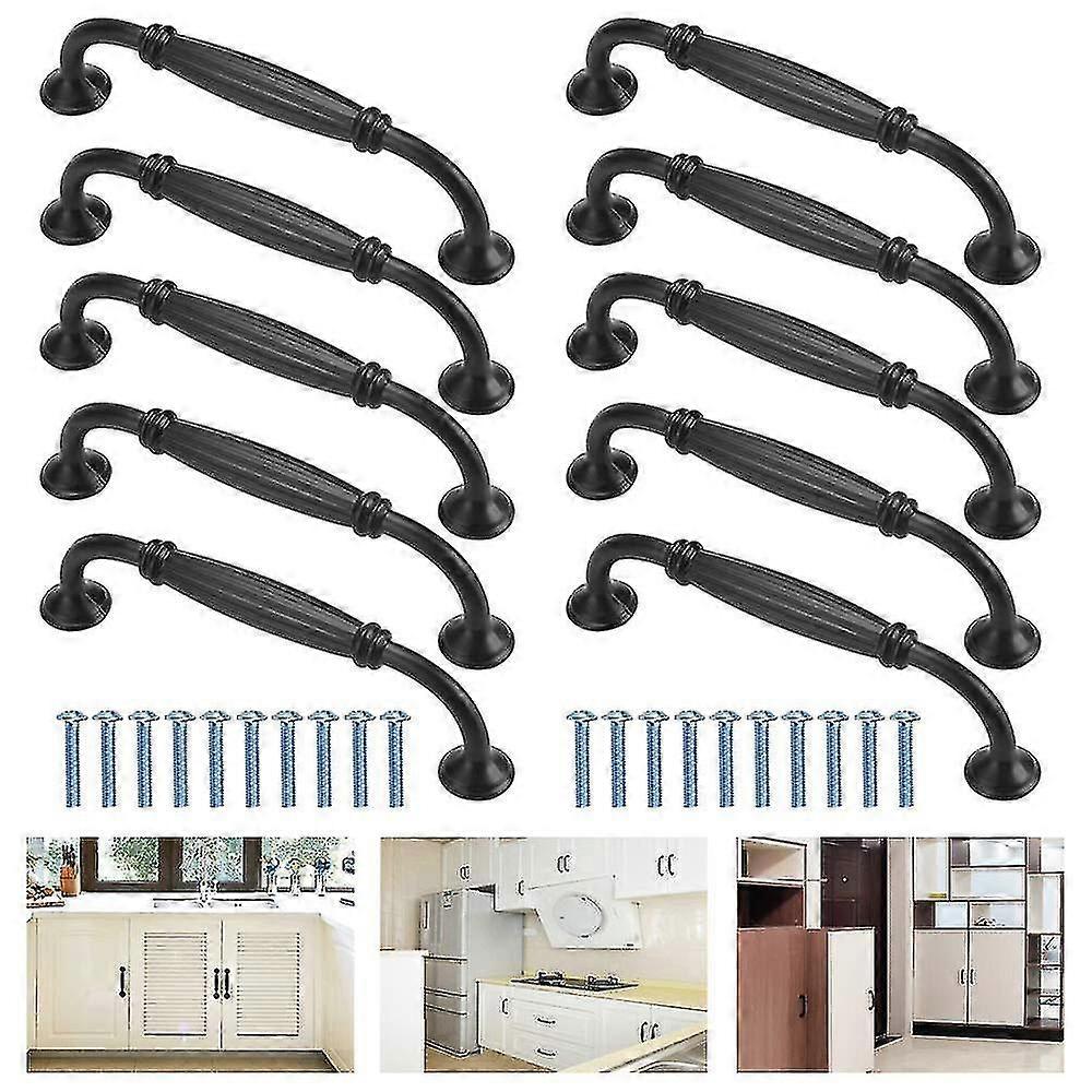10 قطع مجلس الوزراء مقابض 128mm أسود المطبخ خزانة مقابض الباب القوس سحب مقابض الأثاث درج يسحب خزانة المقابض