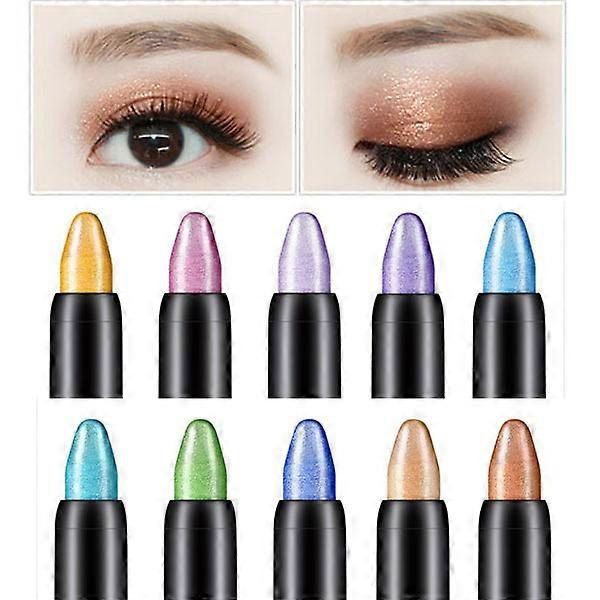 15Pcs Eyes Pencil,Shiny Glitter Eyeshadow Pen,Eyeliner Pearlescent Highlight Lying Pen,Brighten Silkworm Makeup Eyelas