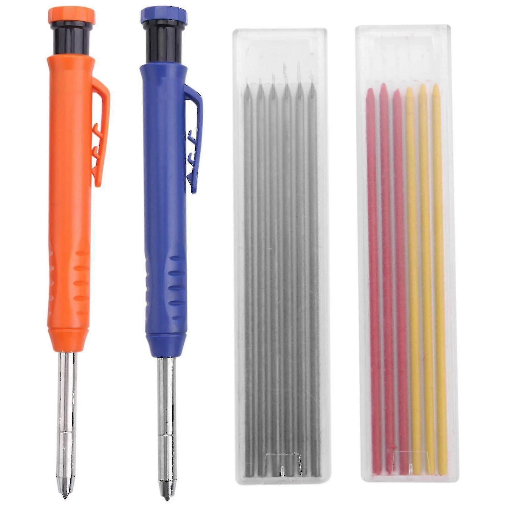 Compatible Withcompatible With2 Pieces Carpenter Pencil With 14 Refill, For Woodworking Architect B