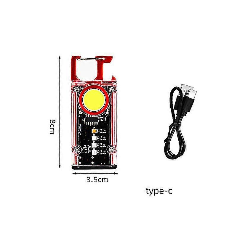 Cob Multifunctional Key Light Mini Flashlight Outdoor Touch With Red And Blue