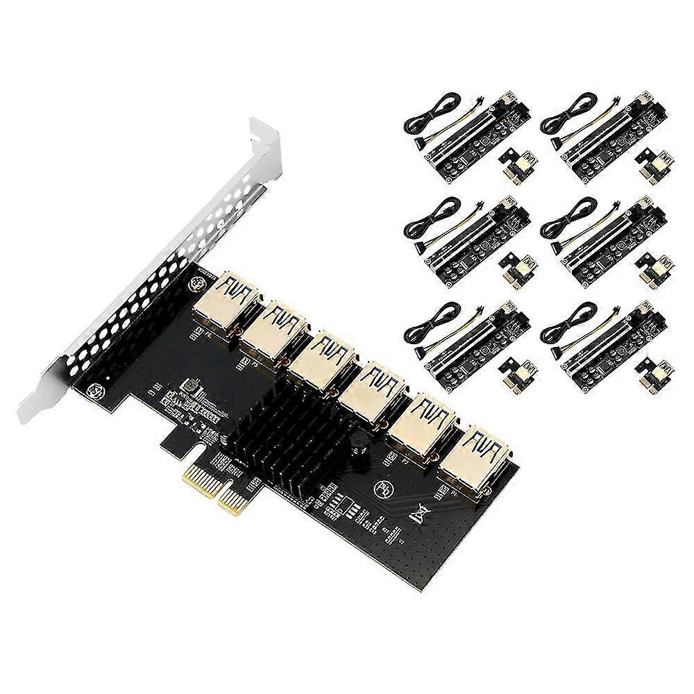Ver009s Plus Usb3.0 Riser Card+1 To 6 Graphics Card Expansion Card Pci Express X16 Extender Adapter